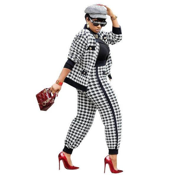 

ethnic clothing 2021 autumn/winter european and american fashion casual commuter sportswear two-piece ladies suit african, Red