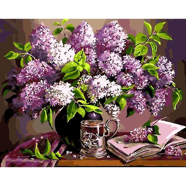 

paintings oil painting by number flower frame on canvas acrylic paints handmade diy craft for adults drawing decoration picture