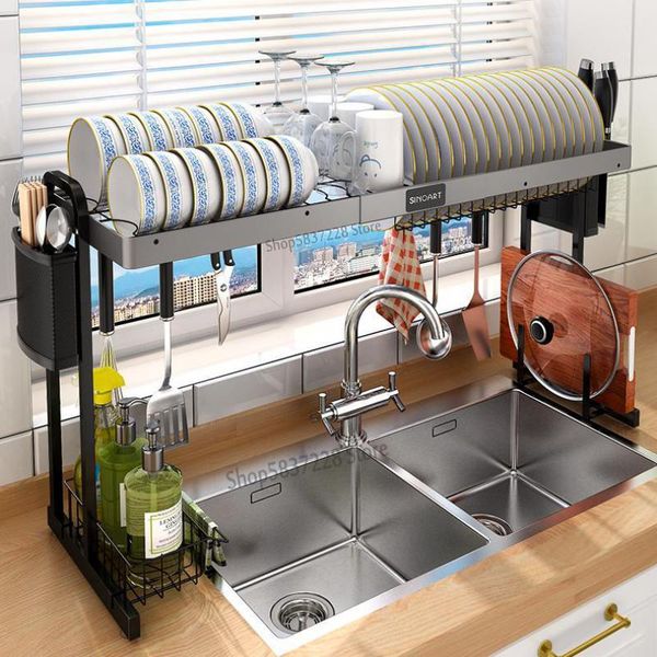 

kitchen storage & organization stainless steel sink racks dishes chopsticks drain rack household items water filter