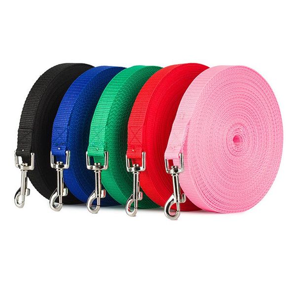 

dog collars & leashes nylon training pet supplies walking harness collar leader rope for dogs cat 1.5m 1.8m 3m 4.5m 6m 10m
