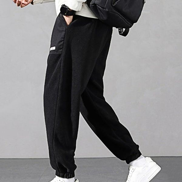 

men's pants men patchwork autumn trousers soft young great drawstring sweatpants, Black