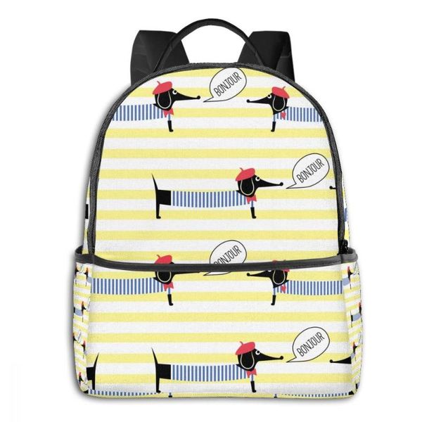 

backpack cute cartoon dachshund french dressed dog boy girl school bag for teenager student shoulder travel