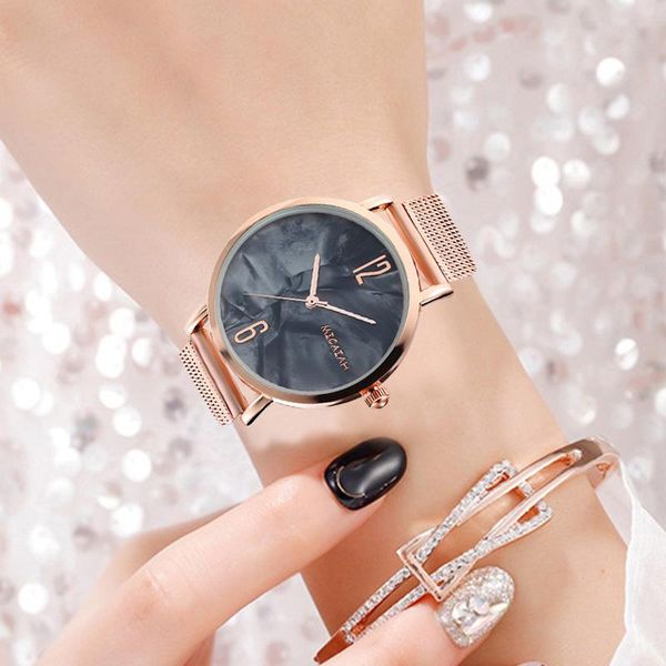

wristwatches wj-8419 luxury women bracelet watches fashion female dress wrist mesh watchband watch rose gold ladies quartz sports wristwatch, Slivery;brown