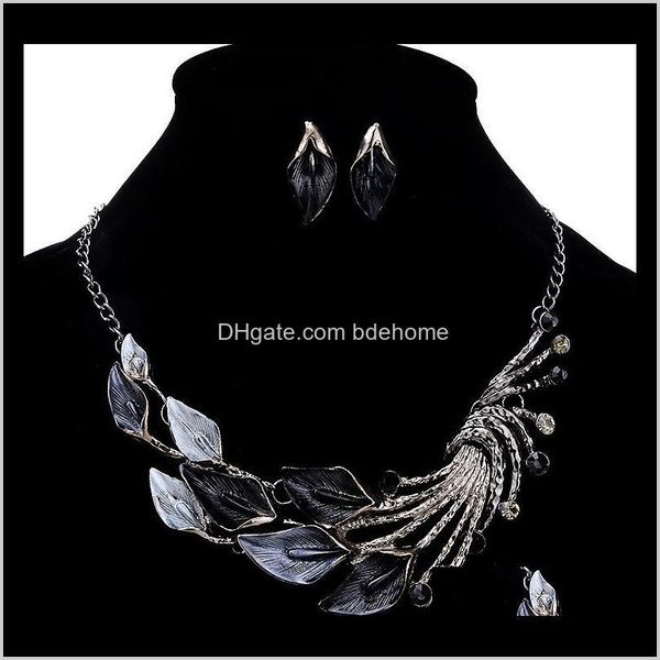 

earrings & necklace sets drop delivery 2021 statement product listing delicate creativev peacock tail wholesale custom bridal jewelry set 25, Silver