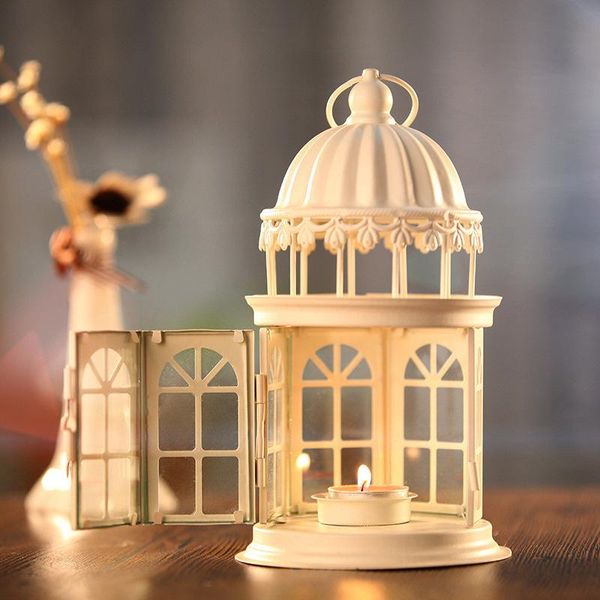 

european iron lantern candle holder hanging castle wedding lanterns vintage candlesticks christmas decoration holders