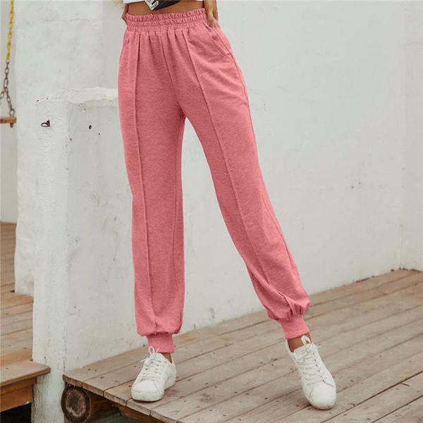 

fashion long pants ladies jeggings casual loose high waist trousers women hip hop solid 6 colors women's & capris, Black;white