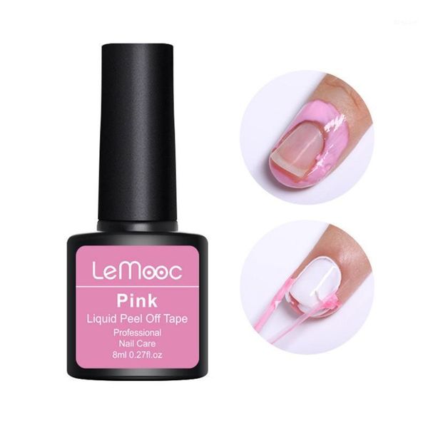 

8ml anti-ing peel off nail art latex cuticle guard pink protector polish manicure sale1, Red;pink