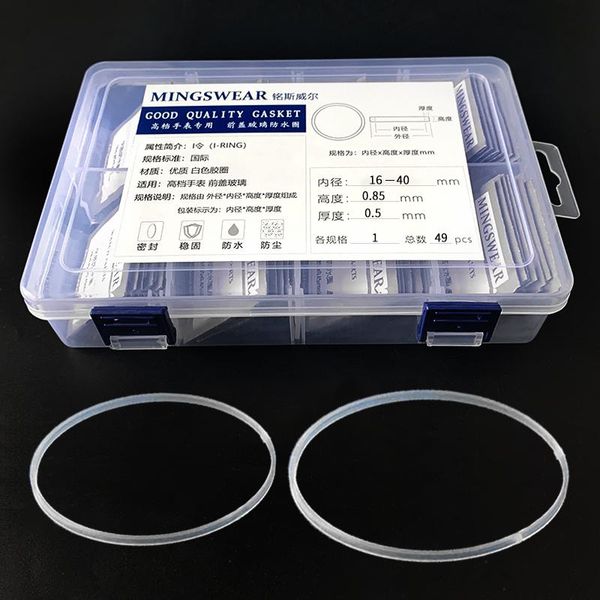 

repair tools & kits [total 49pcs] white gasket for front glass 16-40mm dia high 0.85 thick 0.5mm watch parts