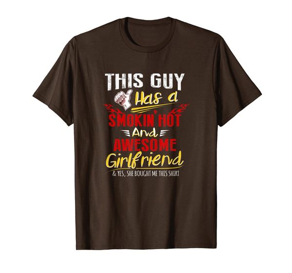 

this guy has a smoking girl friend t-shirt, White;black