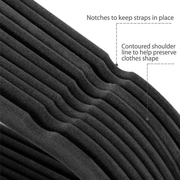 

hangers & racks 10/20pcs non slip velvet suit clothes wardrobe home organizer smd66