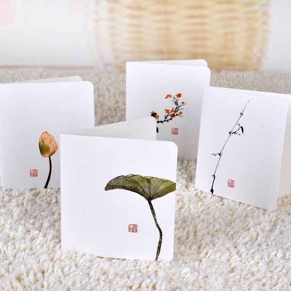 

greeting cards chinese style with envelop creative mini invitations birthday party business message bamboo plum flowers elegant