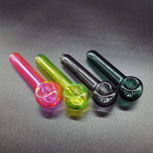 Glasbong Wasserpfeife 4,0 Zoll Länge QBsomk Rauchen Shisha Tabaklöffel Farbige Mini Kleine Hand Für Ölbrenner Dab Rig Bongs