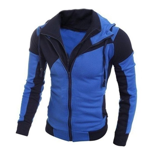 

men's hoodies & sweatshirts autumn fit casual hooded patchwork sweater in, Black