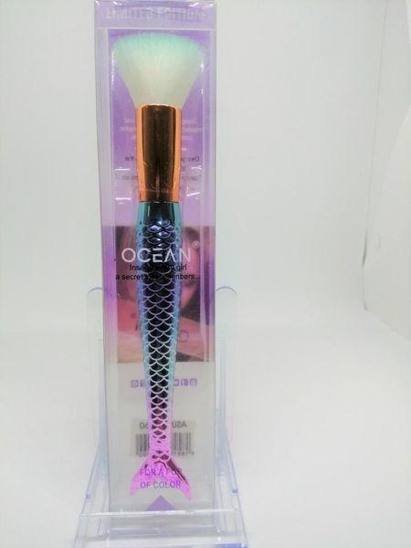 

makeup brushes mermaid brush rainbow colors face fish model anti-allergic colorful for woman beauty