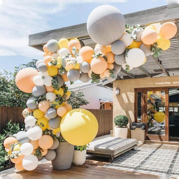 

party decoration diy retro gray latex balloon arch wreath decorated birthday wedding bridal suite bachelor baby shower
