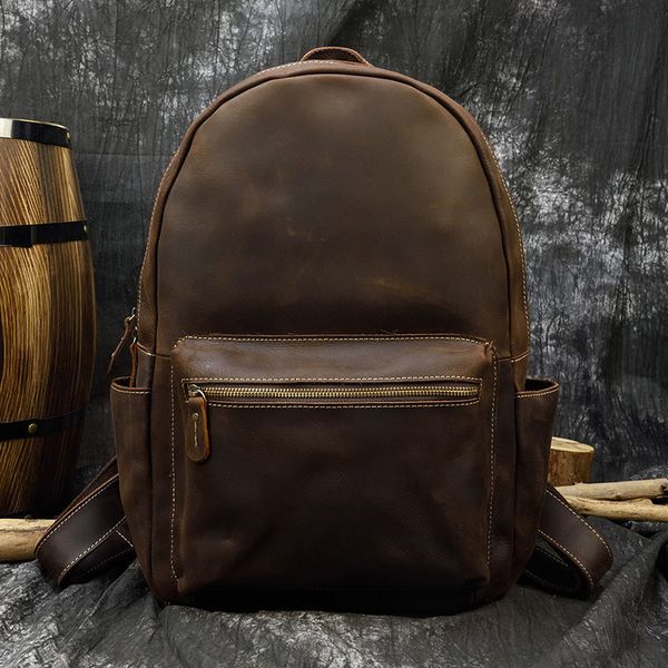 

designer men's backpack large-capacity style backpack leather travel bag