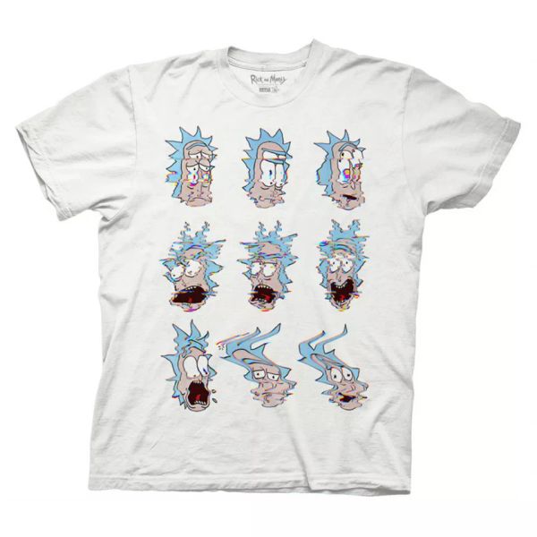 

rick and morty glitch t-shirt brand new sub pop excellent quality, White;black