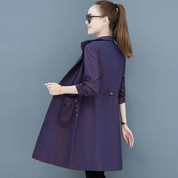

women's trench coats 2021 women mid-length windbreaker female spring autumn loose coat feminine middle aged size temperament a, Tan;black