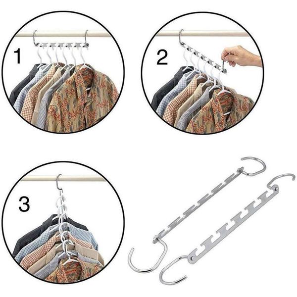 

hangers & racks multifunctional magic clothes hanging chain metal closet shirts tidy save space clothing organizer