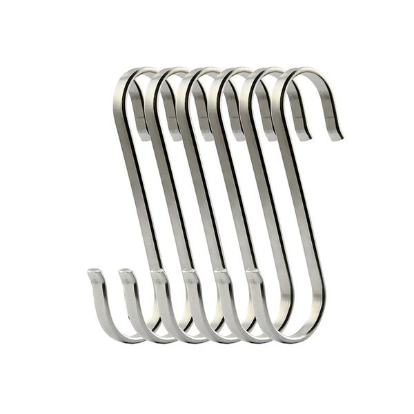 

hooks & rails 6pcs hook storage portable practical rustproof sturdy s shape towel holder modern for clothes stainless steel kitchen bathroom