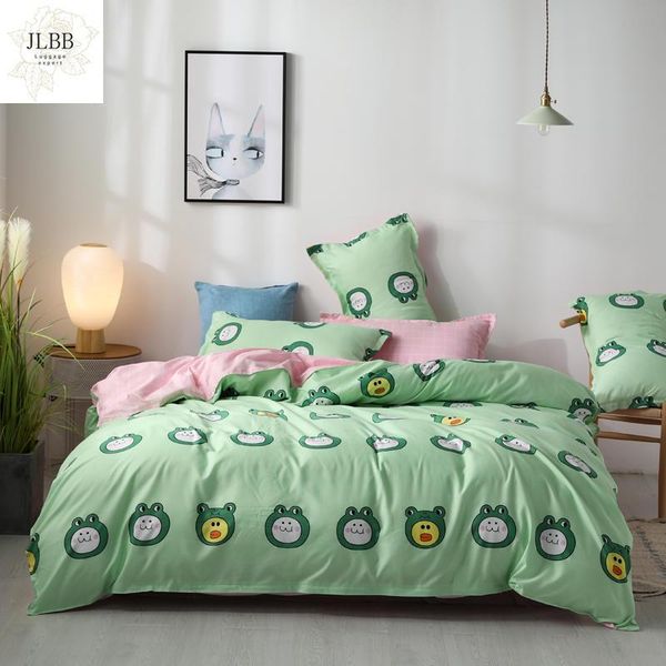 

bedding sets frog boys duvet cover bed linen pillowcases green sheet good quality quilt cartoon children bedclothes