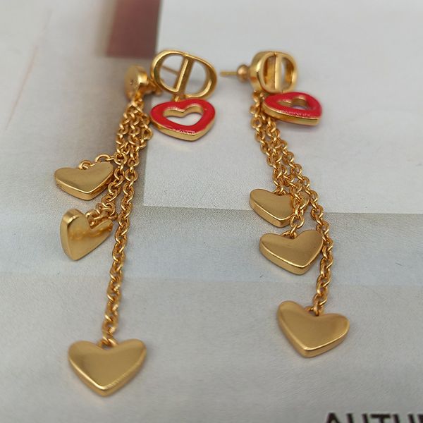 

charms 's red love letter women's earrings are fashionable, exquisite and fashionable girl's, Golden