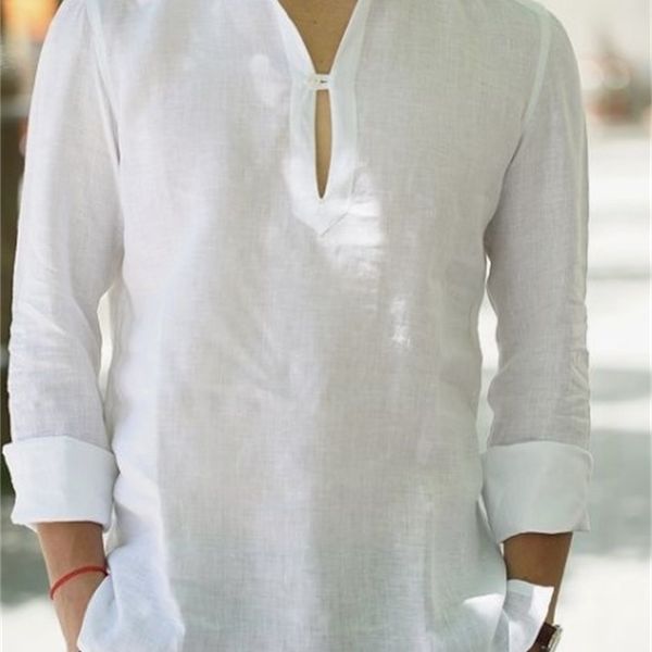 

men's shirts 2021 pring and ummer cotton linen, White;black