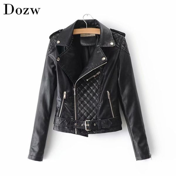 Moda Donna PU Giacca in ecopelle Donna Chic Short Bomber High Street Cappotto sottile Vintage Donna Zipper s Cappotti 210515