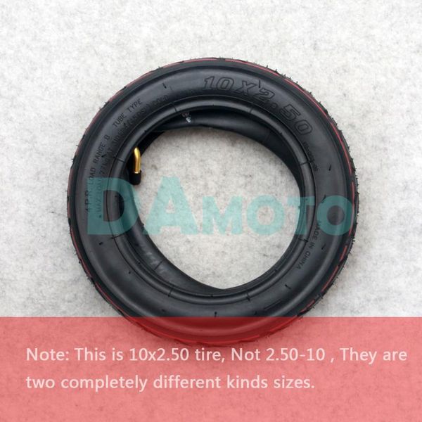 

motorcycle wheels & tires 10 inch 10x2.50 scooter tire and inner tube for electric bike rear bent valve