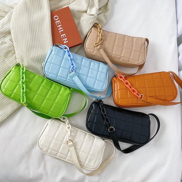 

evening bags vintage underarm shoulder for women 2021 summer trendy ladies handbags portable chain design small female purses