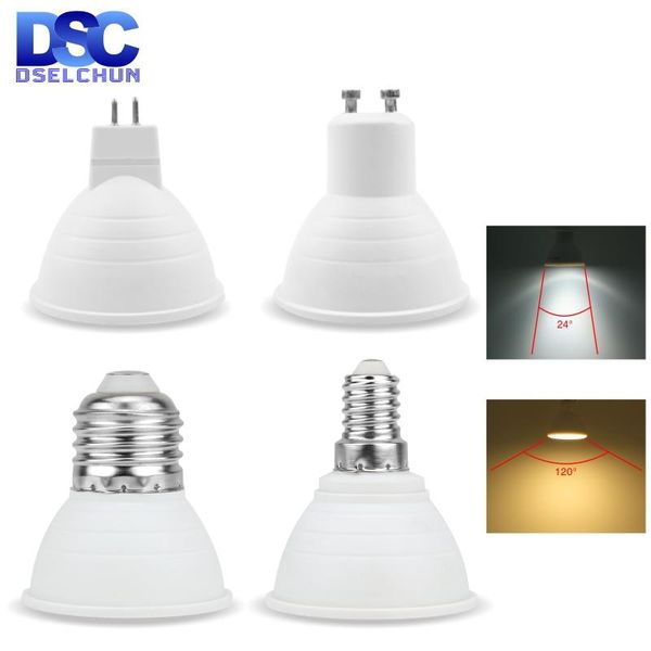 

bulbs 4pcs lampada led bulb mr16 gu5.3 gu10 e27 e14 6w 220v-240v bombillas lamp spotlight lampara spot light 24/120 degree