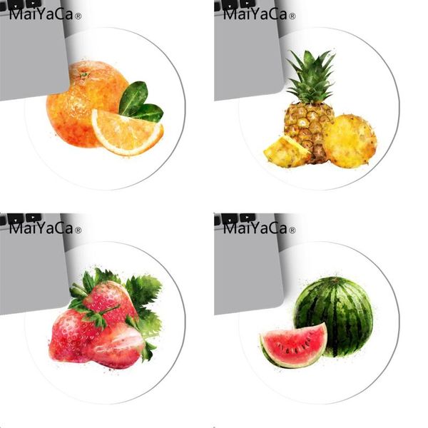 

mouse pads & wrist rests maiyaca cute watercolor fruit keyboard gaming mousepads game pad round mat anti slip mousepad 22x22cm