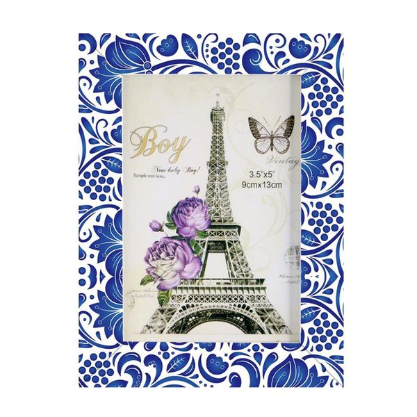 

blue and white porcelain pattern wooden po frame table home diy decoration high-quality 5-10inch modern picture gift present frames
