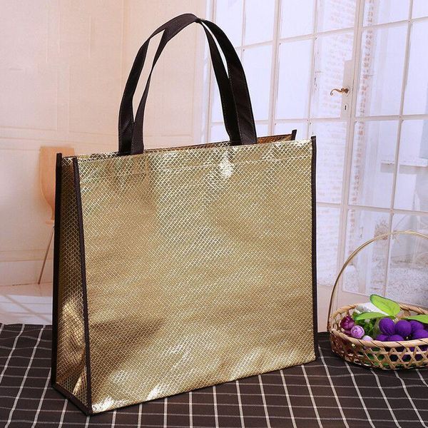 

shopping bags 500pcs/lot h34xw40xd12cm custom pp reusable shiny lamination non woven promotion for clothes,shoes packing