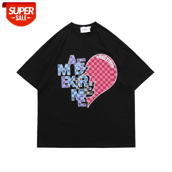 

street love printed short-sleeved t-shirt men ins summer fun flow loose round neck five-point sleeve #gy9e, White;black