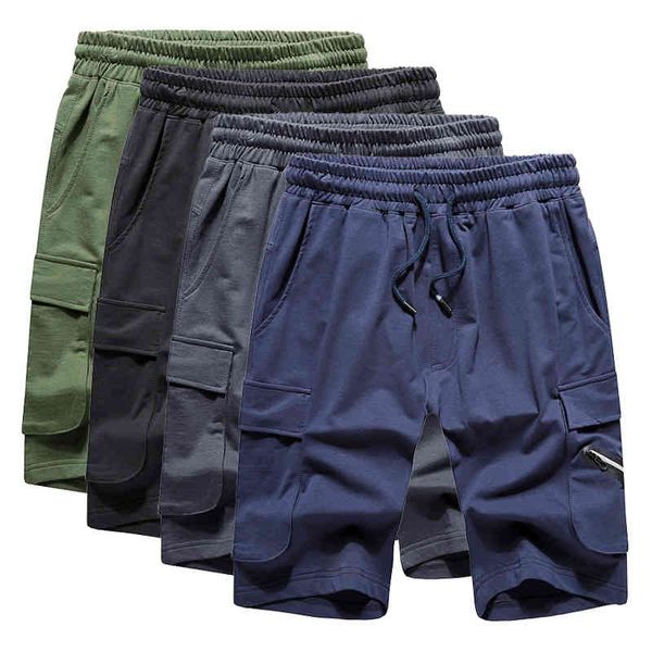 

male sports drawstring shorts eua/what multi-pocket size at knee height short pants, White;black