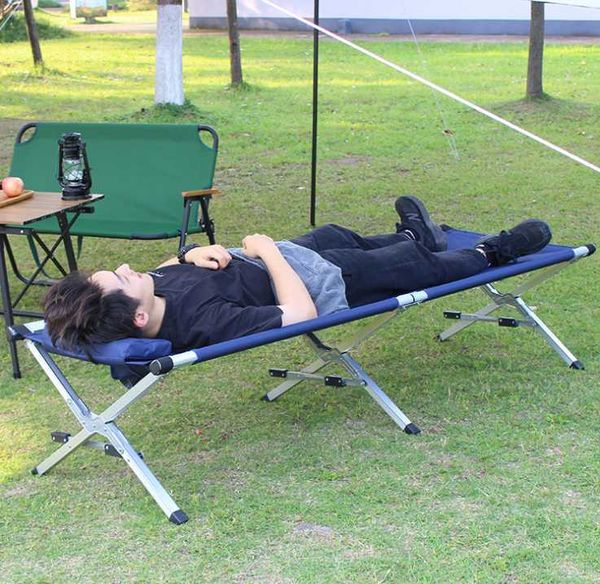 

camp furniture home courtyard lightweight aluminum alloy outdoor camping foldable bed fishing foot