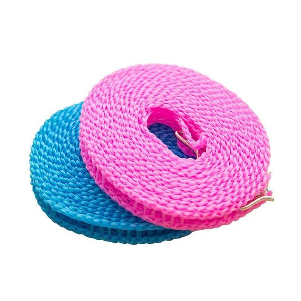 

non-slip drying clothes hanger rope windproof nylon clothesline washing line with metal hook laundry hangers & racks