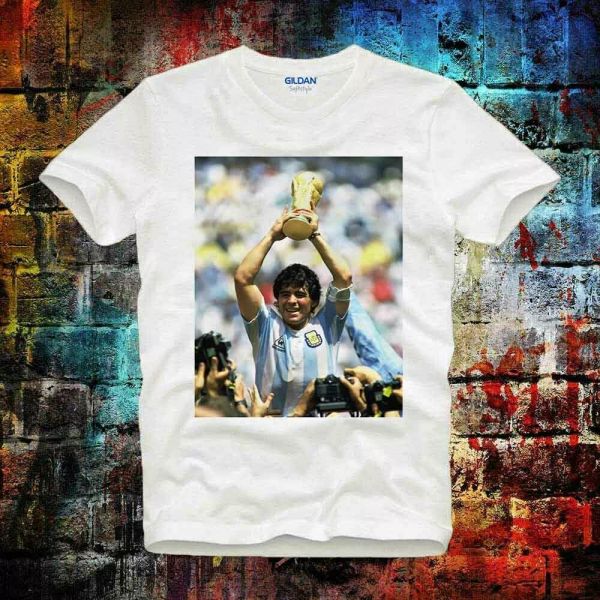 

diego maradona t shirt football legend argentina t shirt b686, White;black
