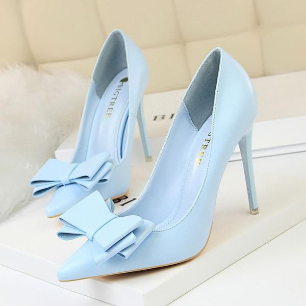 

dress shoes bow woman pumps high heels women stiletto casual office basic pump ladies, Black