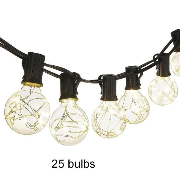 

strings waterproof 4.2m string light 25pcs e14 g40 copper wire bulb inddoor outdoor decorative lights for holiday garden yard party