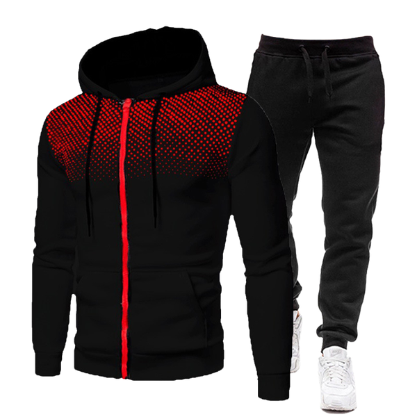 

men's tracksuits 2021 high-quality cotton suit solid color sportswear hooded sports zipper shirt + pants casual, Gray