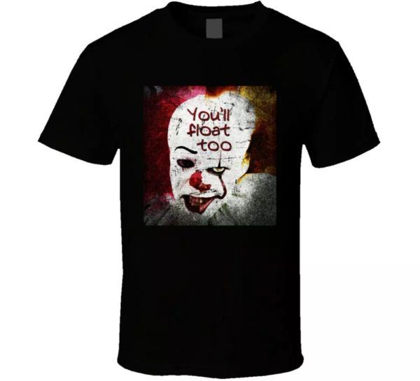 

pennywise it you'll float too parody t shirt, White;black