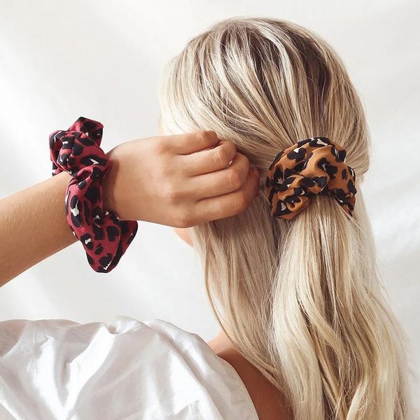 

hair accessories fashion leopard ring women ladies tie striped lady scrunchie ponytail female girl holder rope