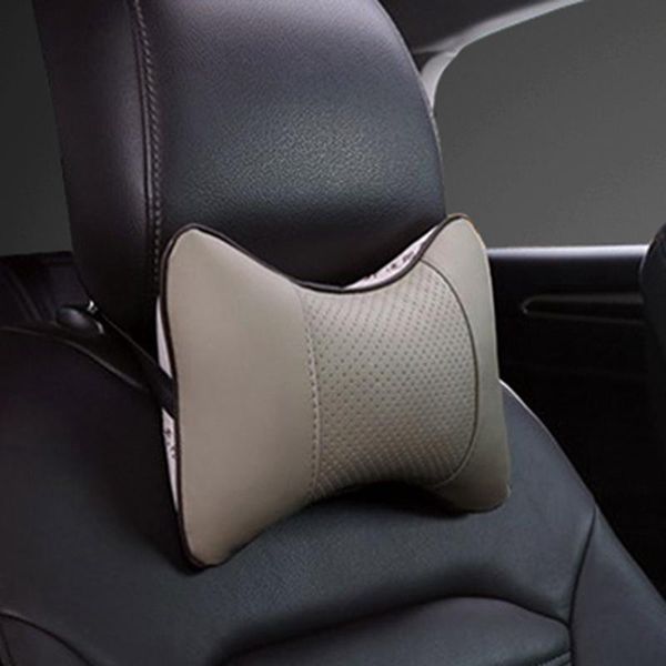 

seat cushions 1pcs car headrest pillow driving head neck support breathable automobile rest pillows pu leather