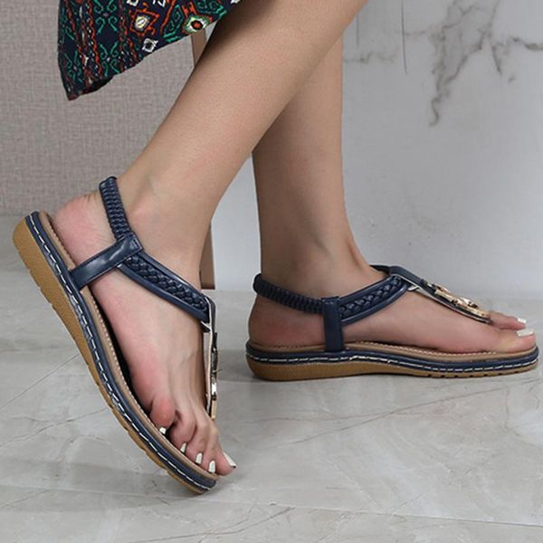 

sandals korean version of the wild 2021 spring female flat casual beach shoes early, Black
