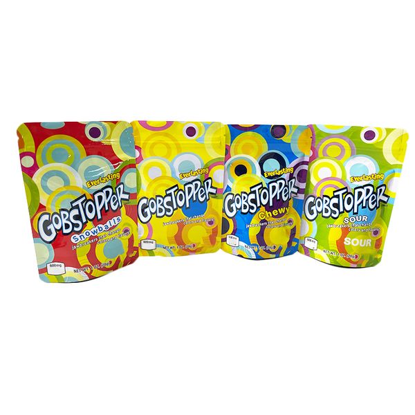 

edible packaging mylar bag 600mg gobser everlasting chewy sour snowballs candy plastic bags smell proof stand up pouch with zipper