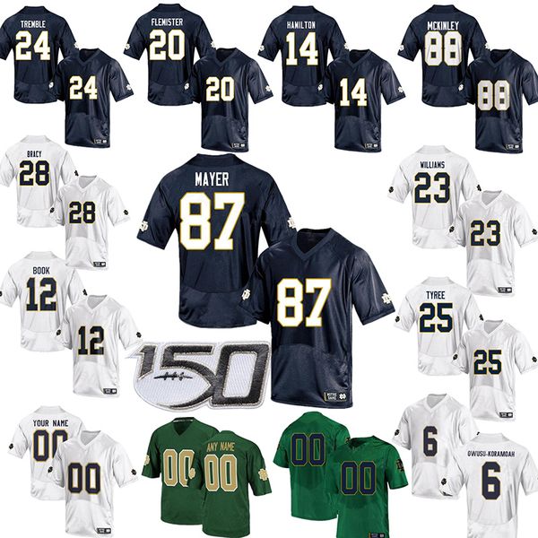 

ncaa notre dame fighting irish college football 87 michael mayer jerseys 23 golden tate 12 ian book 6 owusu-koramoah 28 tariq bracy 3 joe mo, Black