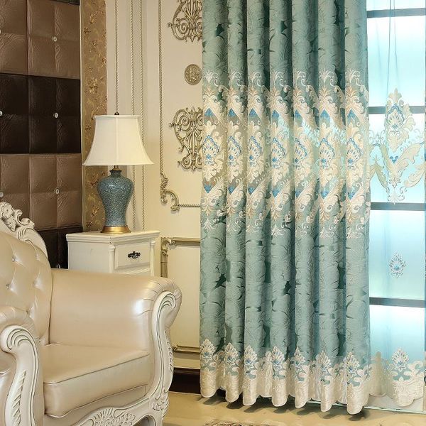 

curtain & drapes european classical high-end high-quality chenille hollow water-soluble embroidered curtains for living room bedroom