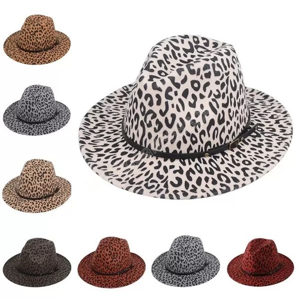 

men's women's hat for women men leopard fedora hat woman man fedoras casual felt hats female male panama cap jazz caps, Blue;gray